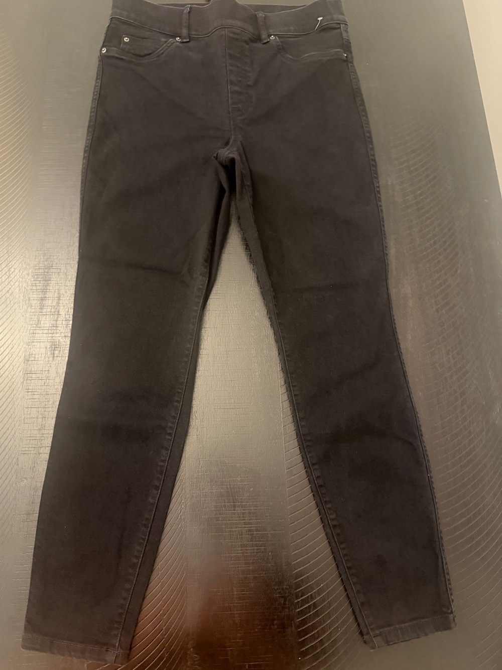 Spanx EveryWear Ankle Skinny Pull aim Stretch Cotton Blend Black Jeans Sz Large